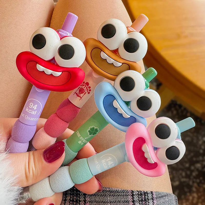 Funny Emoji Gel Pen – Cute Cartoon Expression Retractable Ballpoint Pen 0.5mm Black Ink, High-End Kawaii Stationery for Students, Exam Writing & Office Supplies